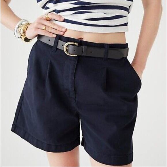 J. Crew Pleated Capeside Chino Short in Navy Blue Size 16 - Picture 1 of 5
